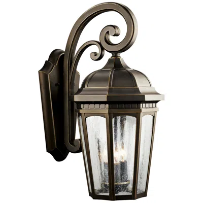 Kichler Courtyard 22 1/4" High Scroll Arm Bronze Outdoor Wall Light