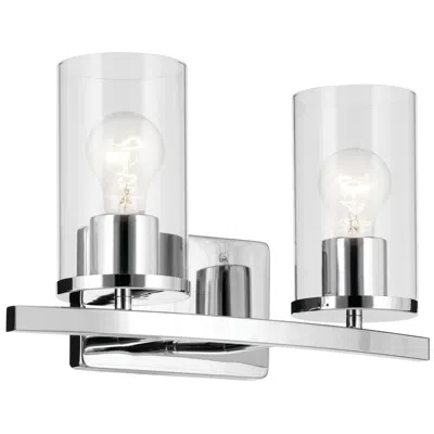 Kichler Crosby 15 1/4" Chrome Clear Glass 2-light Linear Bath Light