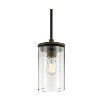 Kichler Crosby 6" Wide Olde Bronze 1-light Clear Glass Mini Pendant