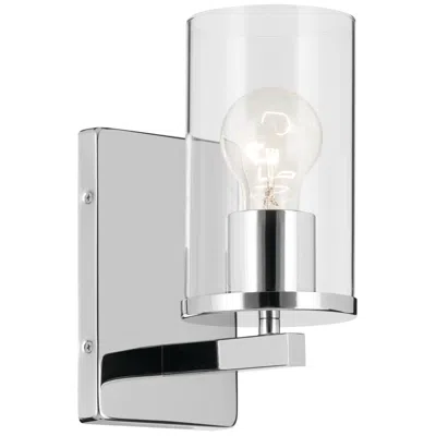 Kichler Crosby 9 1/4" High Chrome And Clear Glass Cylinder Wall Sconce