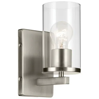 Kichler Crosby 9 1/4" High Nickel And Clear Glass Cylinder Wall Sconce