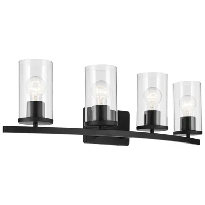 Kichler Crosby Black Linear Clear Bath 4lt
