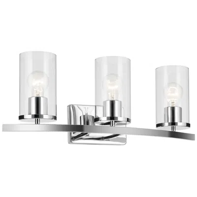 Kichler Crosby Chrome Linear Clear Bath 3lt