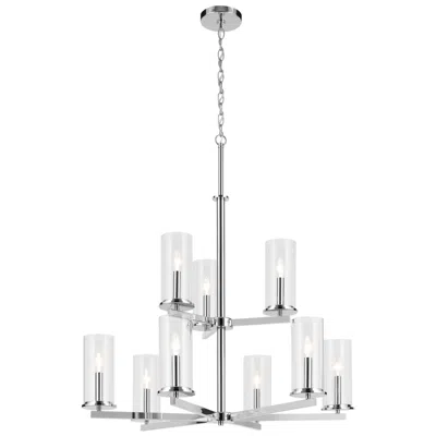 Kichler Crosby Chrome Tiered Clear Chandelier 9lt