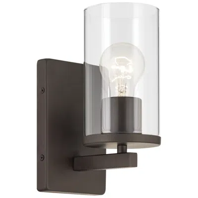 Kichler Crosby Olde Bronze Cylinder Clear Wall Sconce 1lt