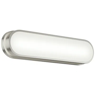 Kichler Daines 18.75" Led Bath Bar With White Glass In Brushed Nickel In Silver