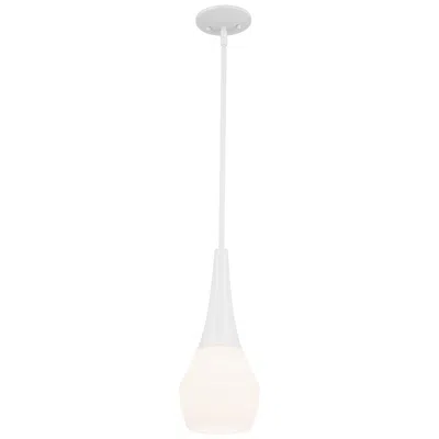 Kichler Deela 17 Inch 1 Light Pendant With Satin Etched Cased Opal Glass In White