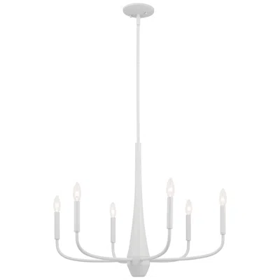 Kichler Deela 28"w White Steel 6-light Candelabra Chandelier