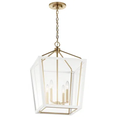Kichler Delvin 16" Wide Champagne Bronze And White 4-light Pendant