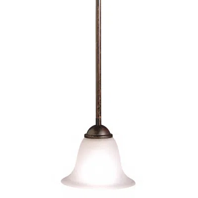 Kichler Dover 6.5-in Tannery Bronze Country Cottage Mini Seeded Glass Bell Pendant