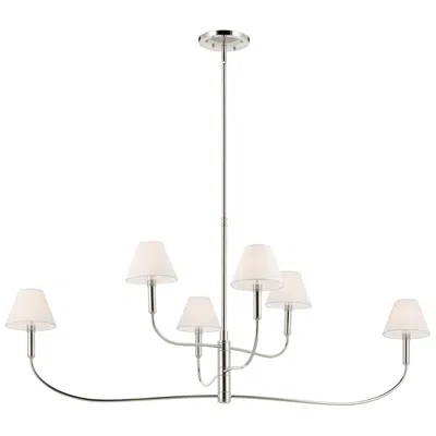 Kichler Eadie 51.5 Inch 6 Light Chandelier In Polished Nickel
