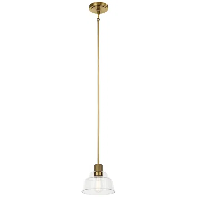 Kichler Eastmont 8" Wide Clear Glass And Natural Brass Mini Pendant