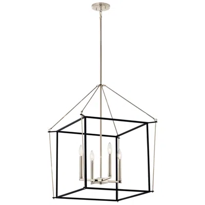 Kichler Eisley 22 1/4" 4-light Black And Polished Nickel Chandelier