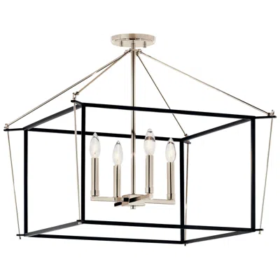 Kichler Eisley 24" Nickel And Black Semi Flush Mount Ceiling Light