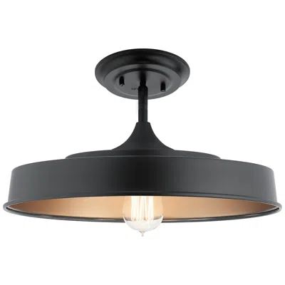 Kichler Elias 16" Wide 1-light Modern Black Semi Flush Ceiling Light