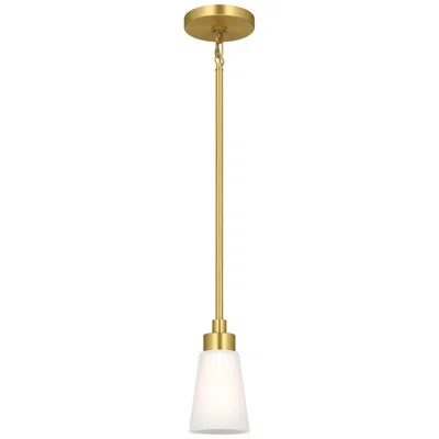 Kichler Erma 4" 1-light Brushed Gold Mini Pendant With Satin Etched Glass