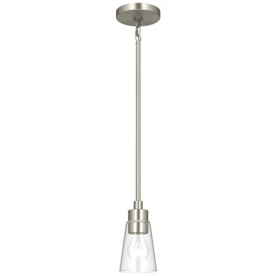 Kichler Erma 4" 1-light Mini Pendant With Clear Glass In Brushed Nickel In Silver