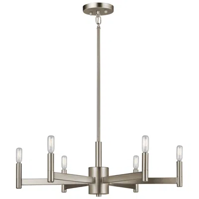 Kichler Erzo 26" Wide 6-light Nickel Modern Candelabra Chandelier