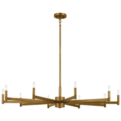 Kichler Erzo 48" Wide Natural Brass 10-light Chandelier