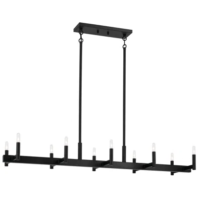 Kichler Erzo 50" Wide Black 10-light Linear Chandelier