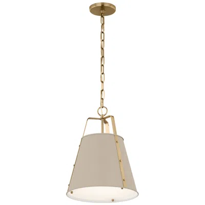Kichler Etcher 13" 1-light Greige And Champagne Bronze Pendant  W/diffuser