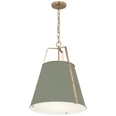 Kichler Etcher 18" 2-light Pendant In Heritage Green And Champagne Bronze