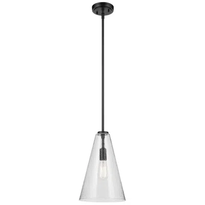 Kichler Everly 10 1/2" Wide Black And Clear Seeded Glass Pendant Light