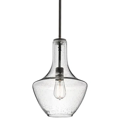 Kichler Everly 10 1/2" Wide Olde Bronze And Seeded Glass Mini Pendant