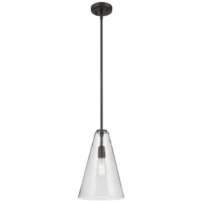 Kichler Everly 10 1/4" Wide Bronze Clear Seeded Glass Cone Pendant