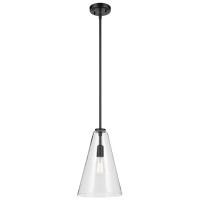 Kichler Everly 10 1/4"w Black Mini Pendant W/ Clear Shade