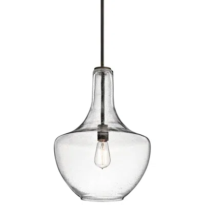 Kichler Everly 13 3/4"w Olde Bronze Clear Seedy Glass Pendant Light