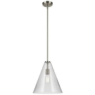 Kichler Everly 14 1/2" Brushed Nickel Clear Glass Cone Pendant Light