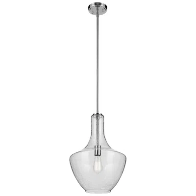Kichler Everly Chrome Bell Clear Seeded Pendant 1lt