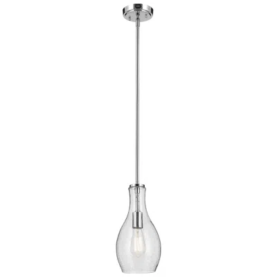 Kichler Everly Chrome Bell Clear Seeded Pendant 1lt