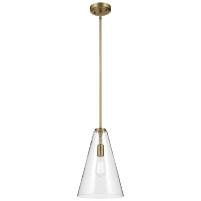 Kichler Everly Natural Brass Cone Clear Pendant 1lt