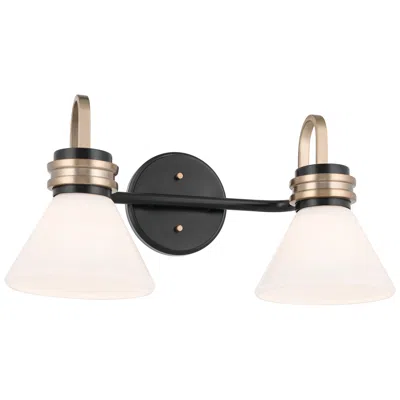 Kichler Farum 19.25 Inch 2 Light Vanity In Black With Champagne Bronze