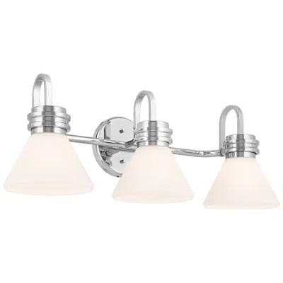 Kichler Farum 26 Inch 3 Light Vanity With Opal Glass In Chrome