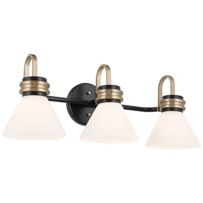 Kichler Farum 26" Wide Black And Champagne Bronze 3-light Bath Light