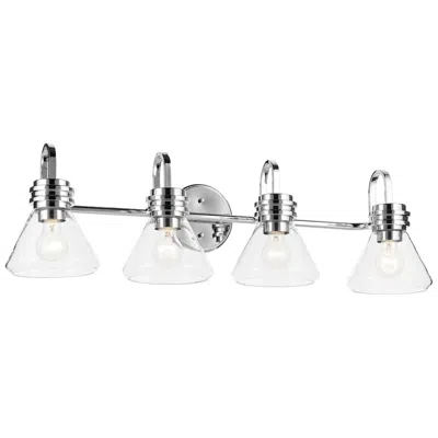 Kichler Farum 34" Wide Clear Glass And Chrome 4-light Bath Light