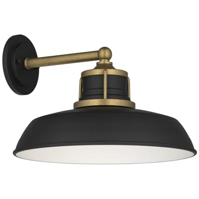 Kichler Fielding 12" 1-lt Outdoor Wall Light Textured Black W/natural Brass