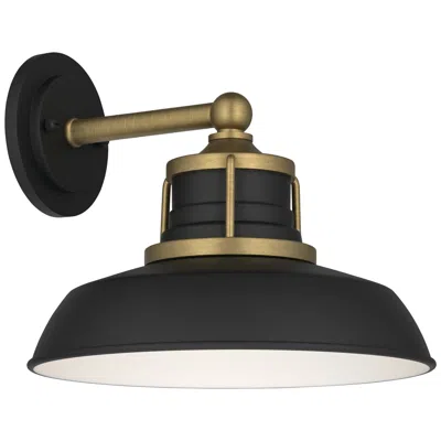 Kichler Fielding 15" 1lt Outdoor Wall Light Textured Black W/natural Brass