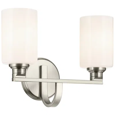 Kichler Gioe 14 1/4" Wide Brushed Nickel Opal Glass Bath Light
