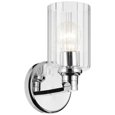 Kichler Gioe 1-light Chrome Wall Sconce With Clear Fluted Glass Shades