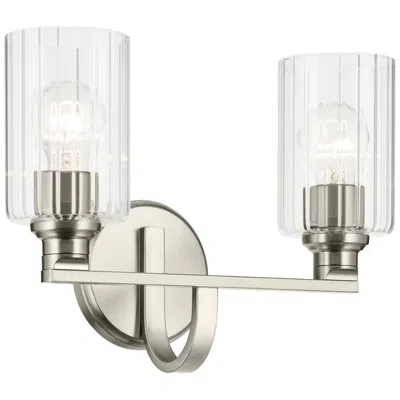 Kichler Gioe 2-light Brushed Nickel Vanity Light With Clear Glass Shades