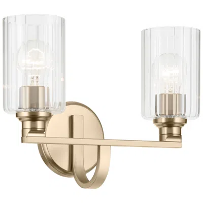 Kichler Gioe 2-light Champagne Bronze Vanity Light With Clear Fluted Glass