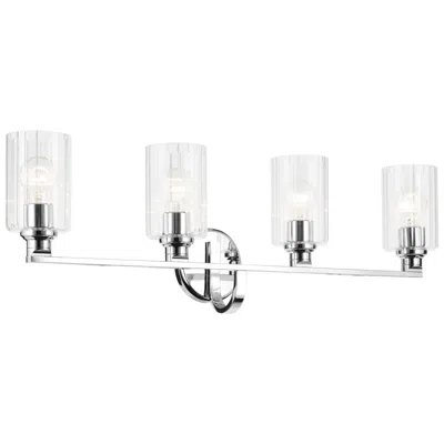 Kichler Gioe 4-light Chrome Vanity Light With Clear Fluted Glass Shades