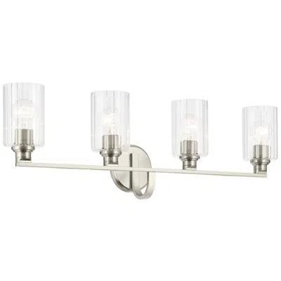 Kichler Gioe Brushed Nickel Bath 4lt With Clear Fluted Glass