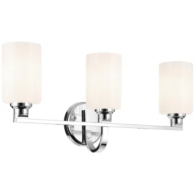 Kichler Gioe Chrome Bath 3lt With Opal Glass