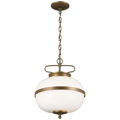 Kichler Globe 12.3" Wide Opal White And Champagne Bronze Pendant Light