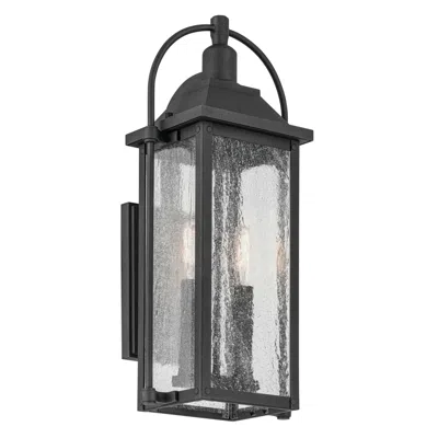 Kichler Harbor Row 18 1/2" High Textured Black Outdoor Wall Light